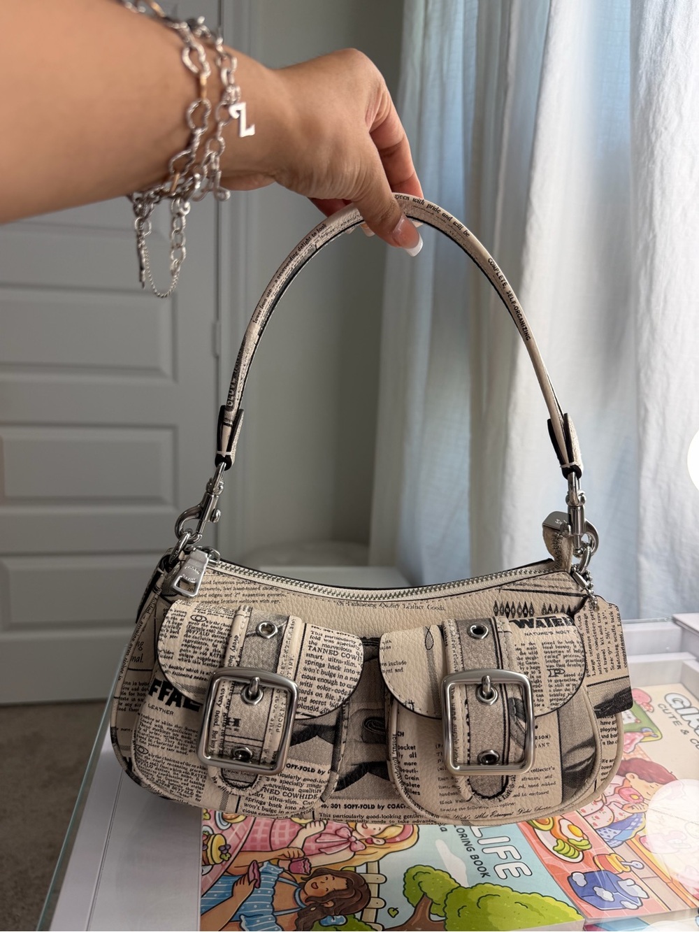 Coach Outlet Ashton Shoulder Bag With Newspaper Print